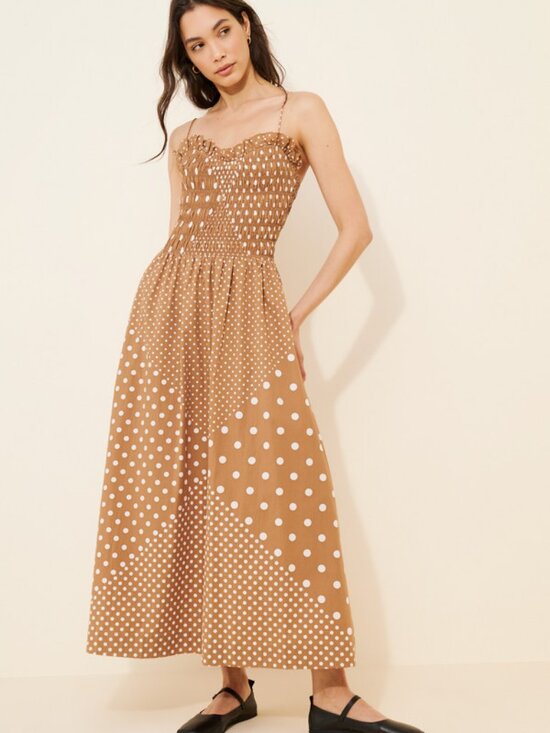 Swf Dresses & Skirts - SWF Brown Ruffled Bodice Maxi Dress Size Small 36817